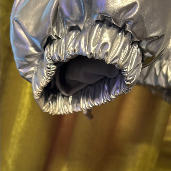 Michael Kors Short Puffer Jacket in Metallic Silver - Picture 14 of 15